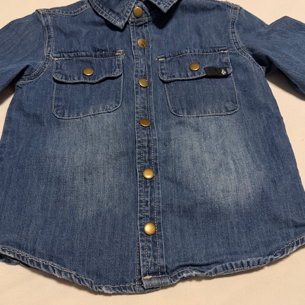 Volcom Kids Dark Blue Denim Shirt - Picture 4 of 6